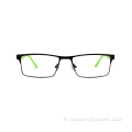 Universal Luxury Unisexe Full-Rim Rectangle Spectacles Frames Fashion Metal Eyeglass